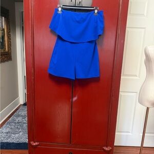 Blue Off-Shoulder Jumpsuit